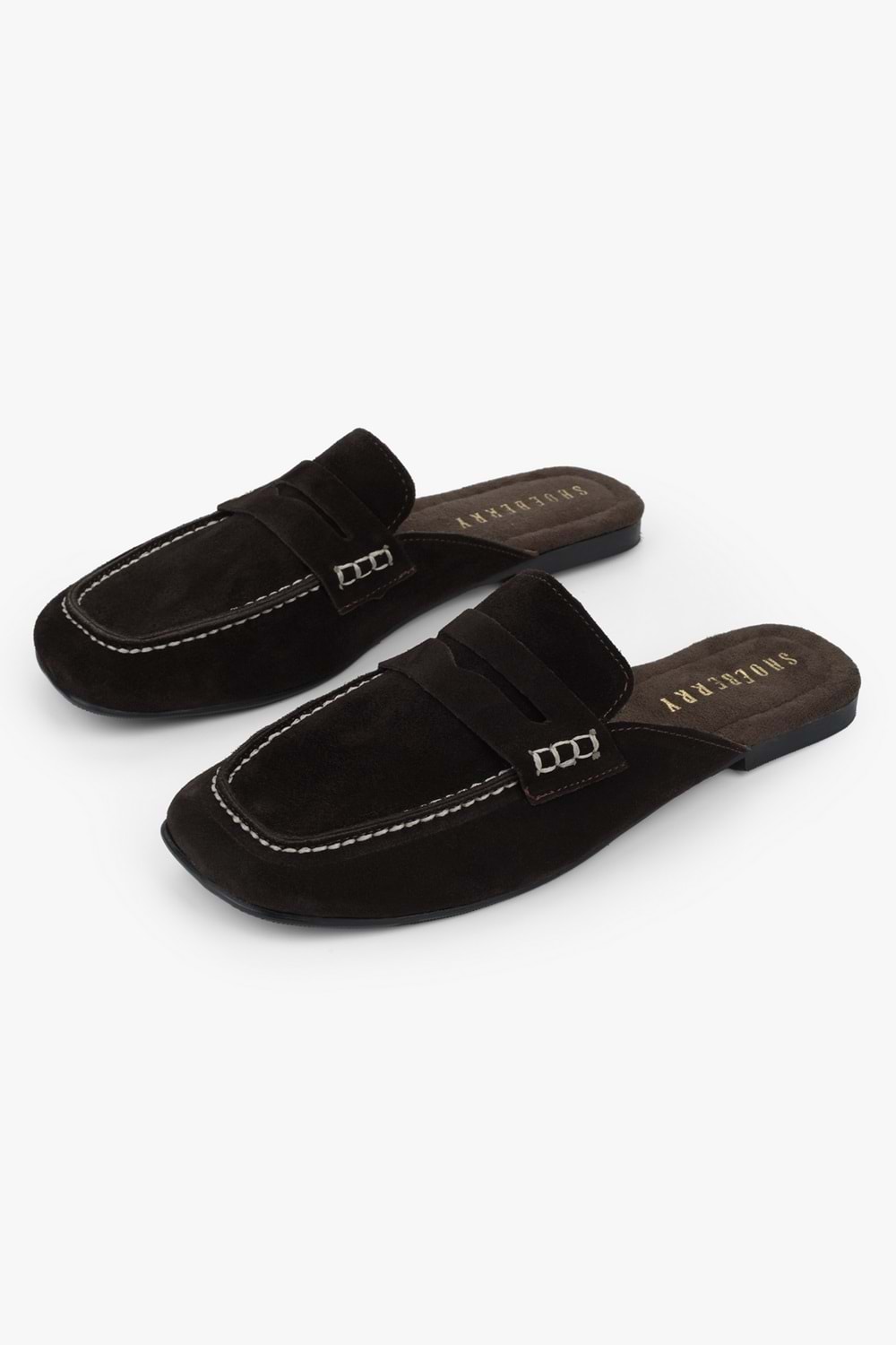 Kadın Kaela Kahve Hakiki Süet Deri Loafer Terlik