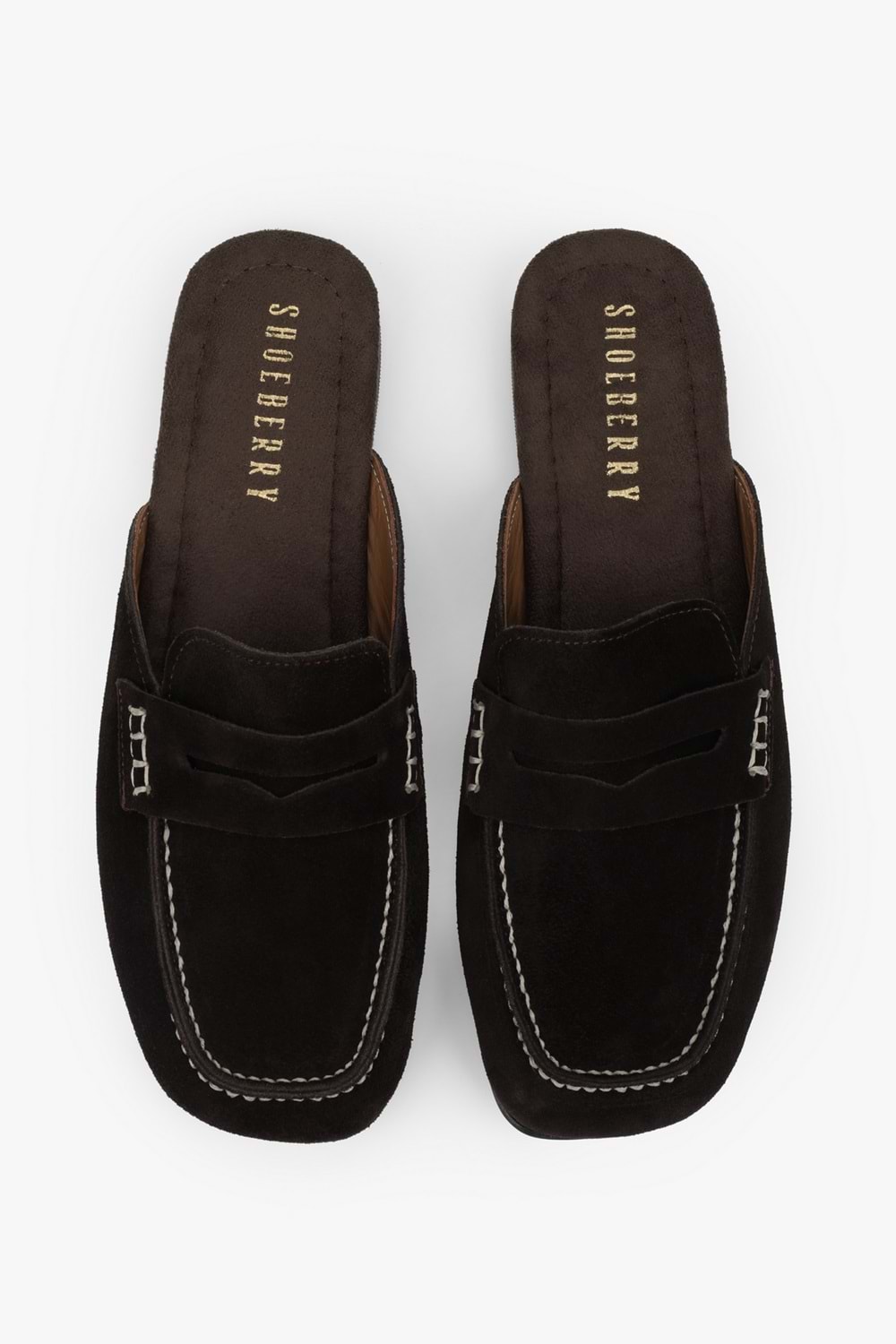 Kadın Kaela Kahve Hakiki Süet Deri Loafer Terlik
