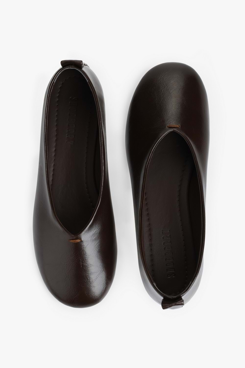 Kadın Lisa Kahve Cilt Oval Burunlu Babet