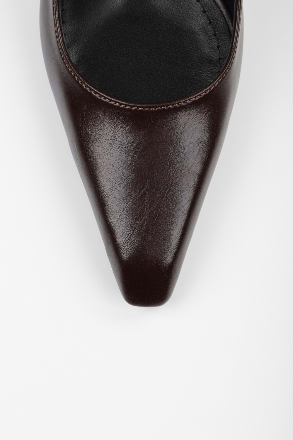 Kadın Myra Acı Kahve Rugan Kemer Tokalı Stiletto