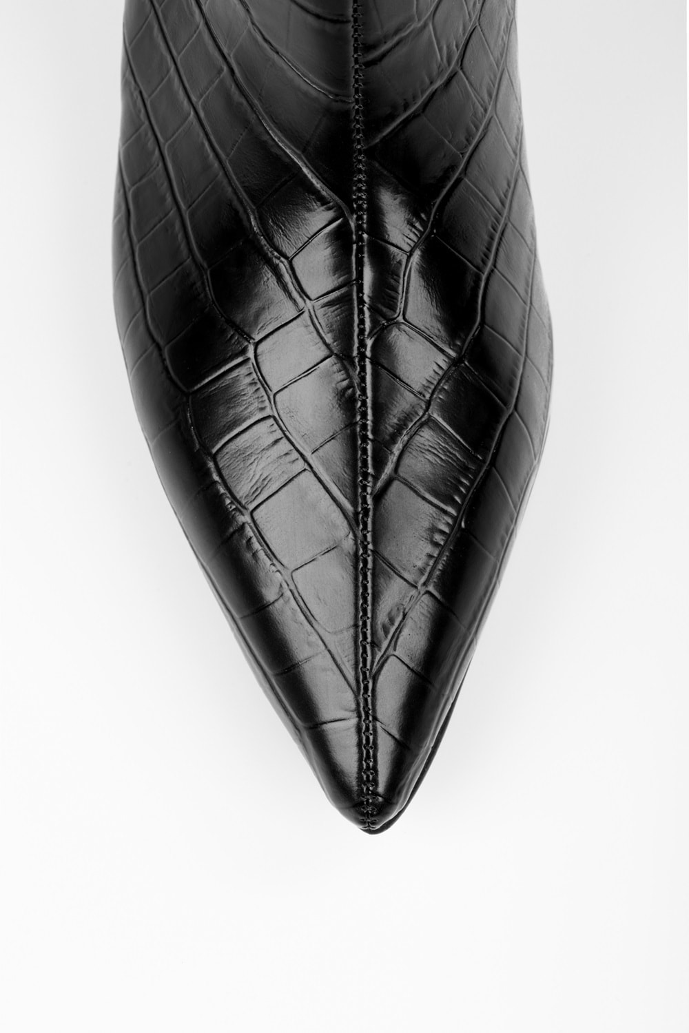 Kadın Blaze Siyah Kroko Kısa Sivri Topuklu Çizme