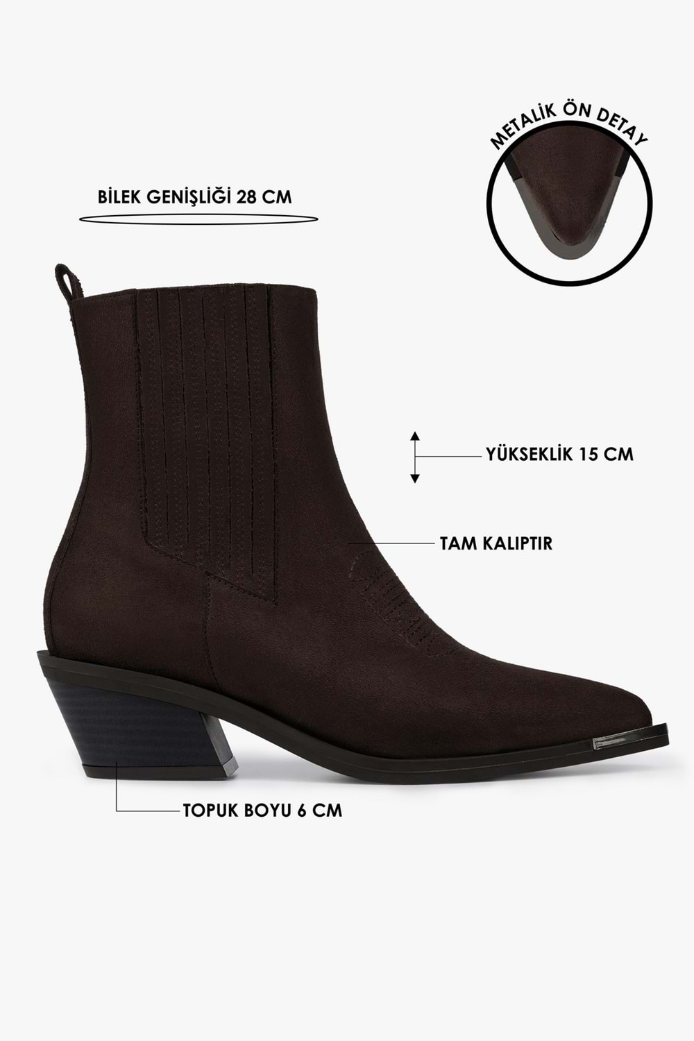 Kadın Stormi Kahve Süet Kovboy Bot