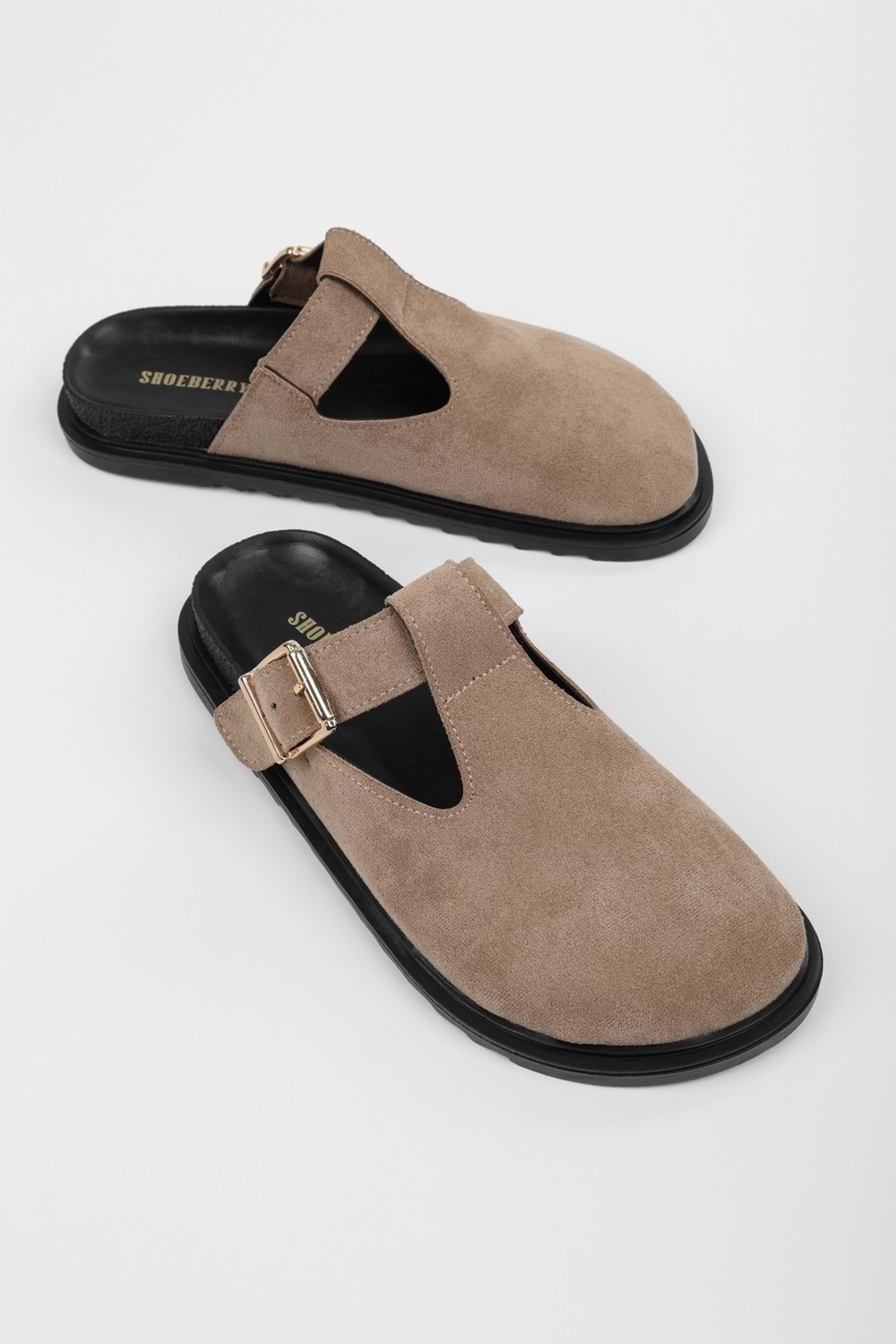 Kadın Rolie Vizon Süet Toka Detaylı Terlik