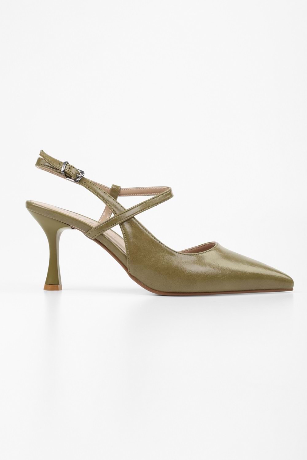 Kadın Nella Yağ Yeşili Cilt Stiletto