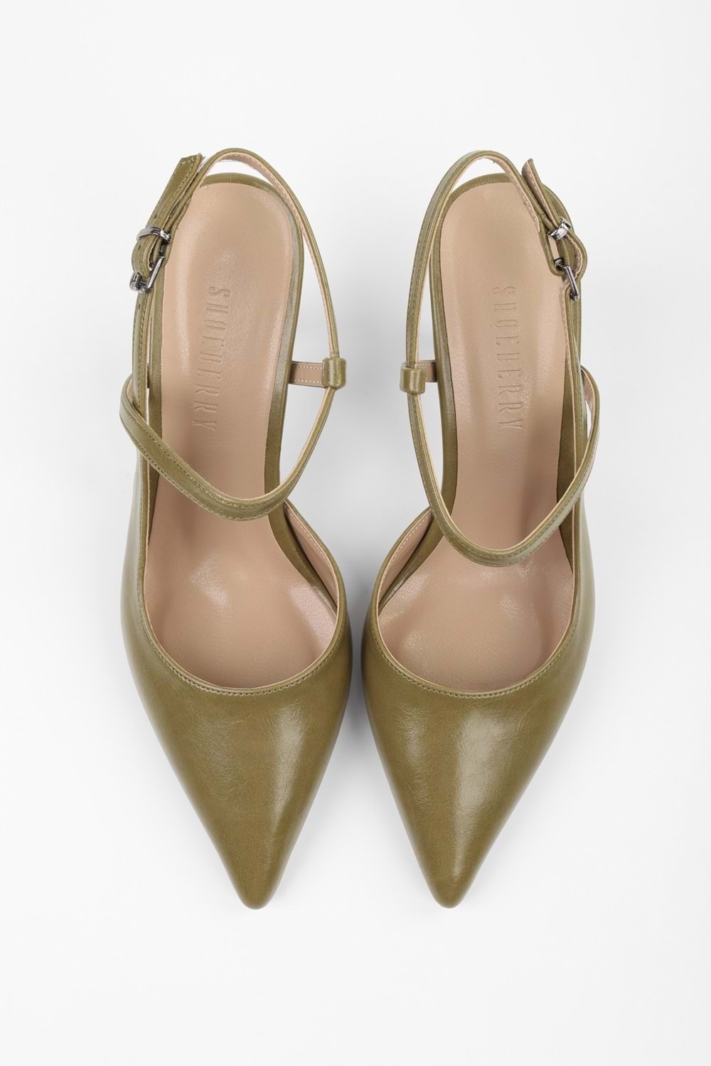 Kadın Nella Yağ Yeşili Cilt Stiletto