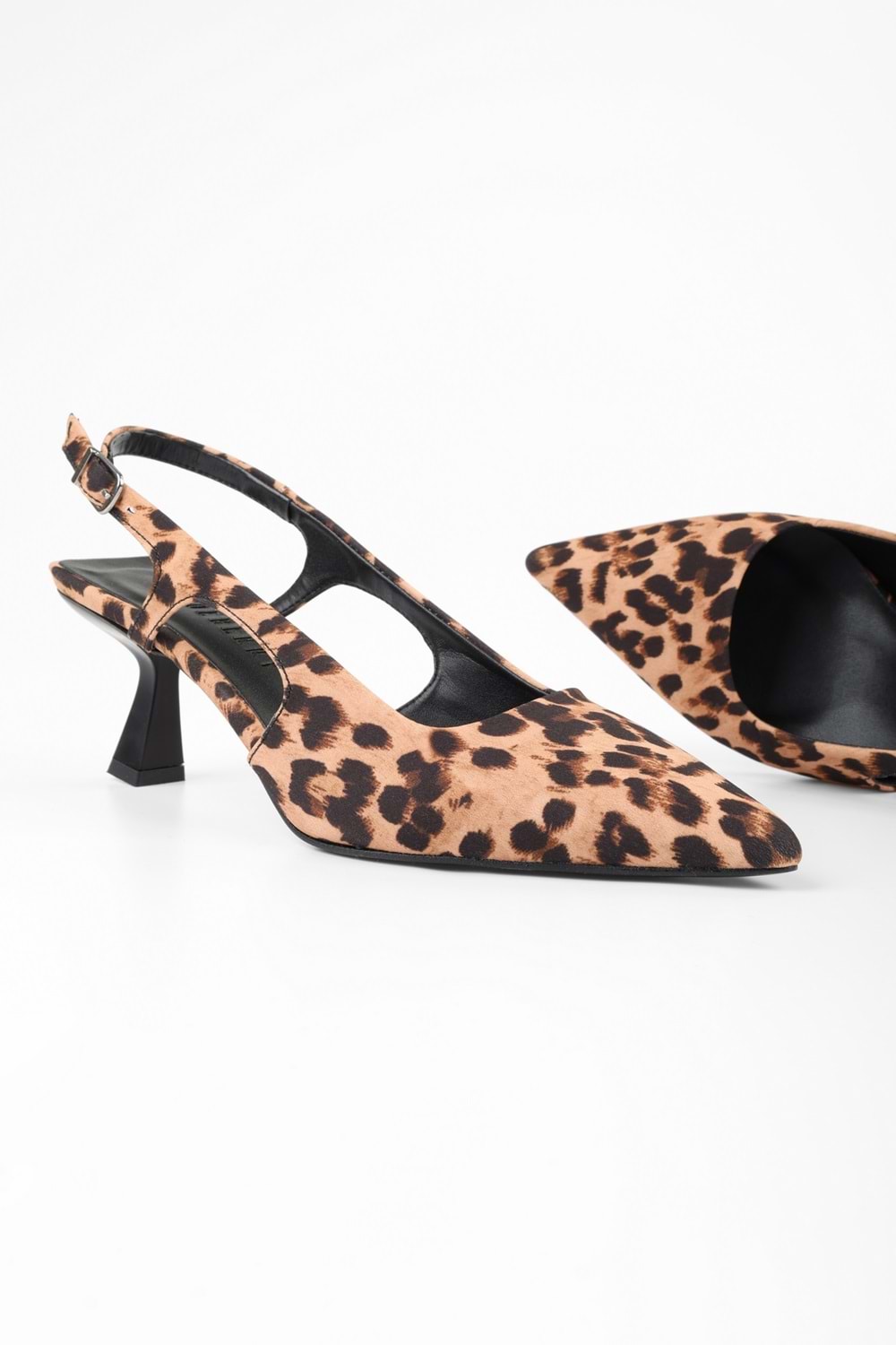 Kadın Anja Leopar Desenli Saten Stiletto