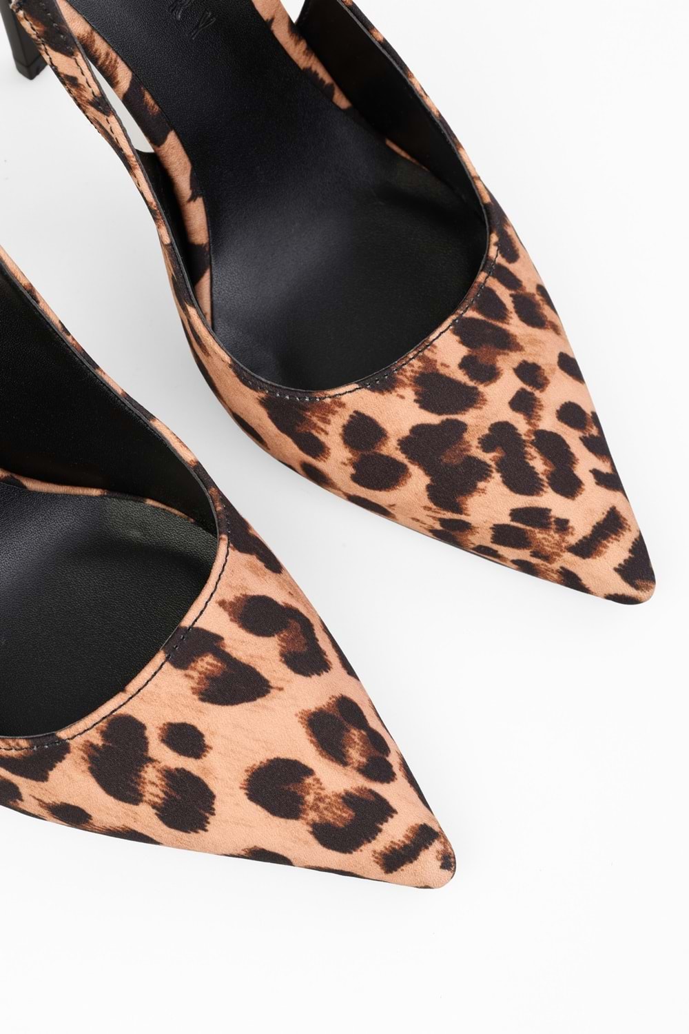 Kadın Mila Leopar Zara Saten Kemerli Bilekten Bağlı Stiletto