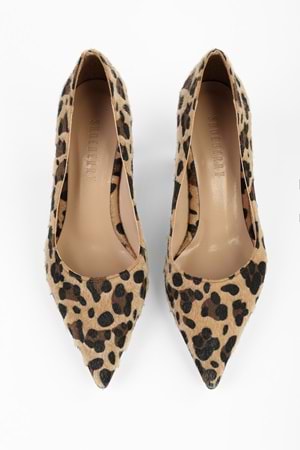 Kadın Gatsby Leopar Tüylü Stiletto