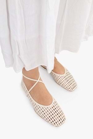 Kadın Naira Ekru Cilt Örgü Babet