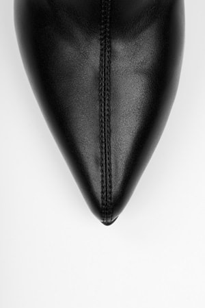 Kadın Glove Siyah Cilt Streç Topuklu Bot