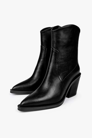 Kadın Bellini Siyah Cilt Kovboy Bot