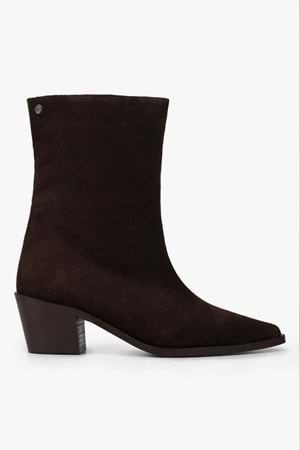 Kadın Glac Kahve Hakiki Süet Deri Bot