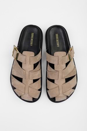 Kadın Vion Vizon Süet Toka Detaylı Terlik