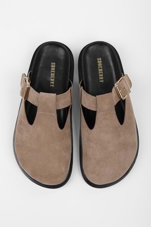 Kadın Rolie Vizon Süet Toka Detaylı Terlik