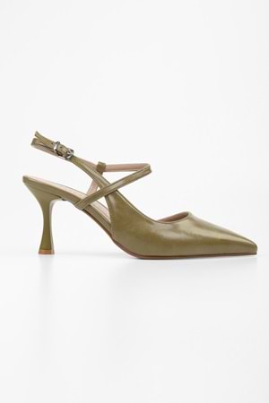 Kadın Nella Yağ Yeşili Cilt Stiletto