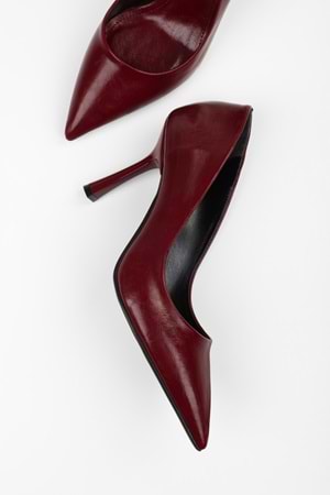 Kadın Vague Bordo Cilt Stiletto