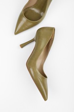 Kadın Vague Yağ Yeşili Cilt Stiletto