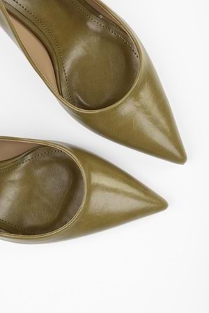 Kadın Vague Yağ Yeşili Cilt Stiletto