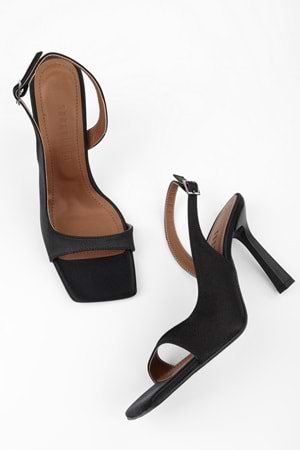 Kadın Swish Siyah Saten Topuklu Ayakkabı