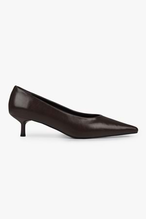 Kadın Caren Acı Kahve Cilt Kısa Topuklu Stiletto