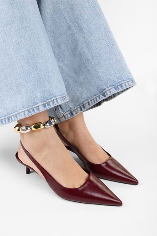 Kadın Kate Bordo Cilt Stiletto