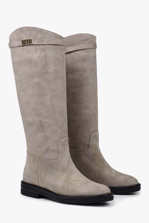 Kadın Valen Bej Süet Çizme