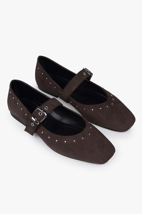 Kadın Neria Kahve Süet Troklu Babet