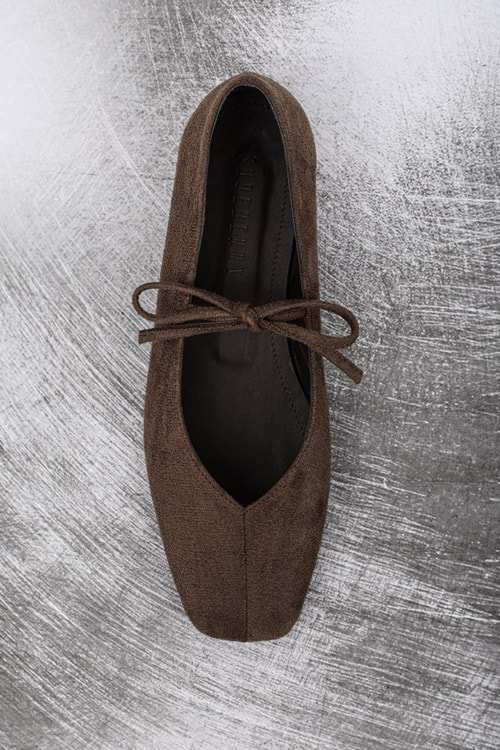 Kadın Noriel Kahve Süet Bağlamalı Babet