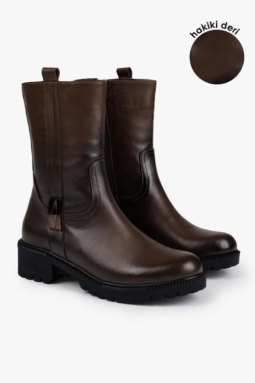Kadın Axel Kahve Hakiki Deri Bot