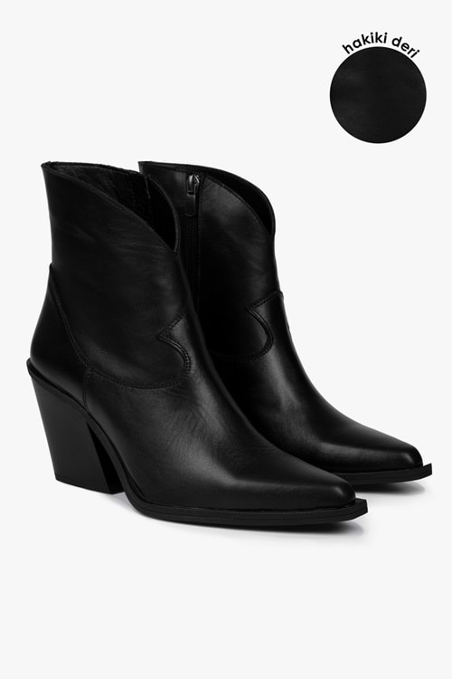 Kadın Kael Siyah Hakiki Deri Kovboy Bot