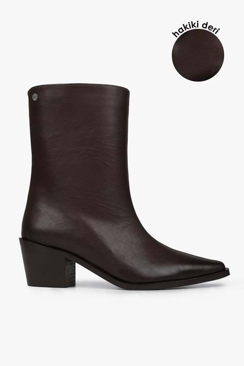 Kadın Glac Kahve Hakiki Deri Bot