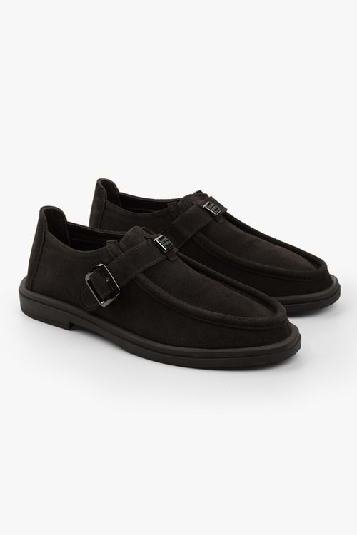 Kadın Elvane Kahve Süet Toka Detaylı Loafer