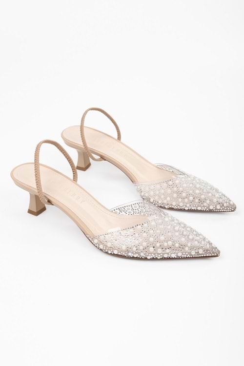 Kadın Glim Ten İncili Şeffaf Stiletto