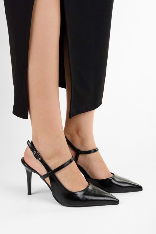 Kadın Harry Siyah Cilt Stiletto