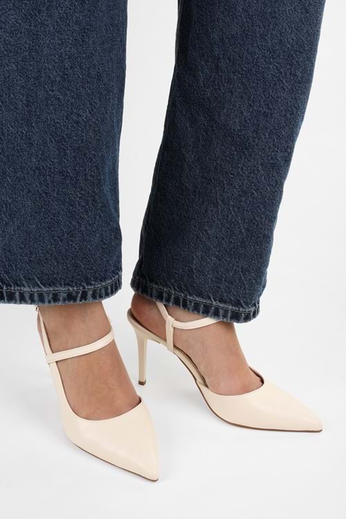 Kadın Harry Ekru Cilt Stiletto