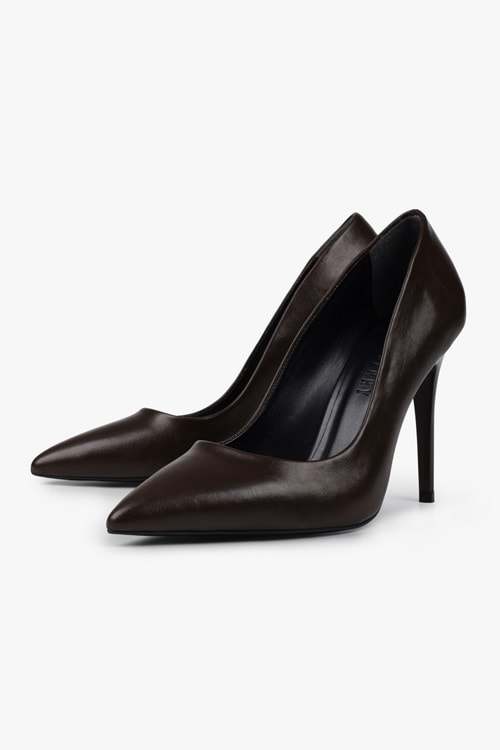 Kadın Deyna Kahve Cilt Stiletto