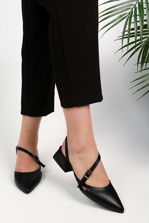 Kadın Zeny Siyah Cilt Babet Ayakkabı