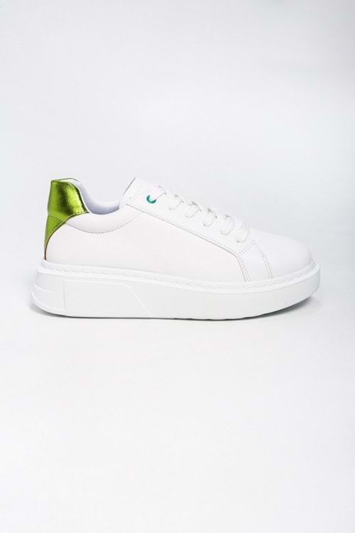 Kadın Vixon Beyaz Yeşil Sneaker Spor Günlük Ayakkabı