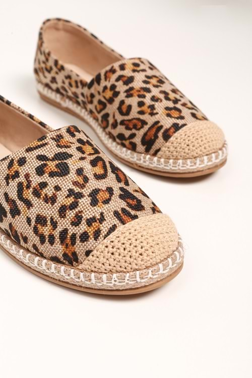 Kadın Yurry Leopar Keten Espadril