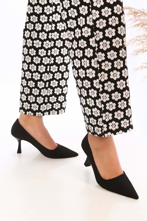 Kadın Gatsby Siyah Mat Saten Topuklu Ayakkabı Stiletto