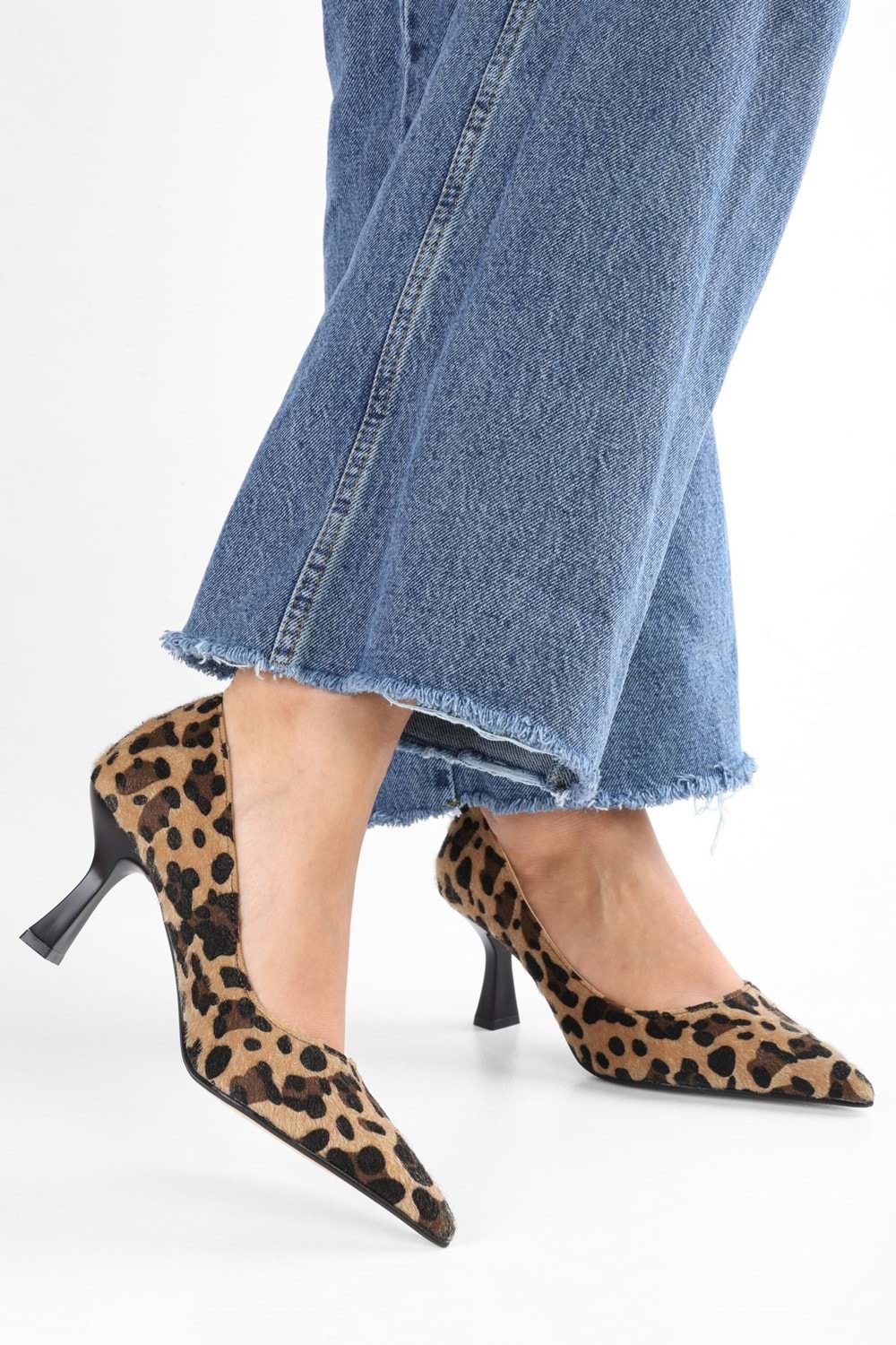 Kadın Gatsby Leopar Tüylü Stiletto