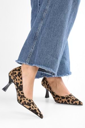 Kadın Gatsby Leopar Tüylü Stiletto