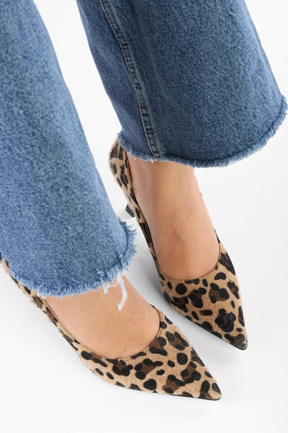 Kadın Gatsby Leopar Tüylü Stiletto