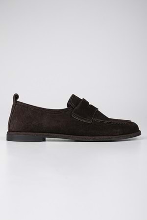 Kadın Zac Acı Kahve Hakiki Süet Deri Loafer