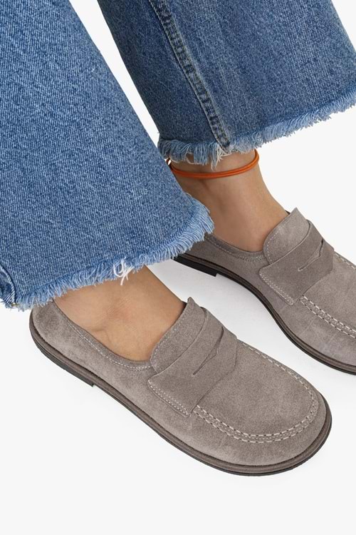 Kadın Zac Vizon Hakiki Süet Deri Loafer