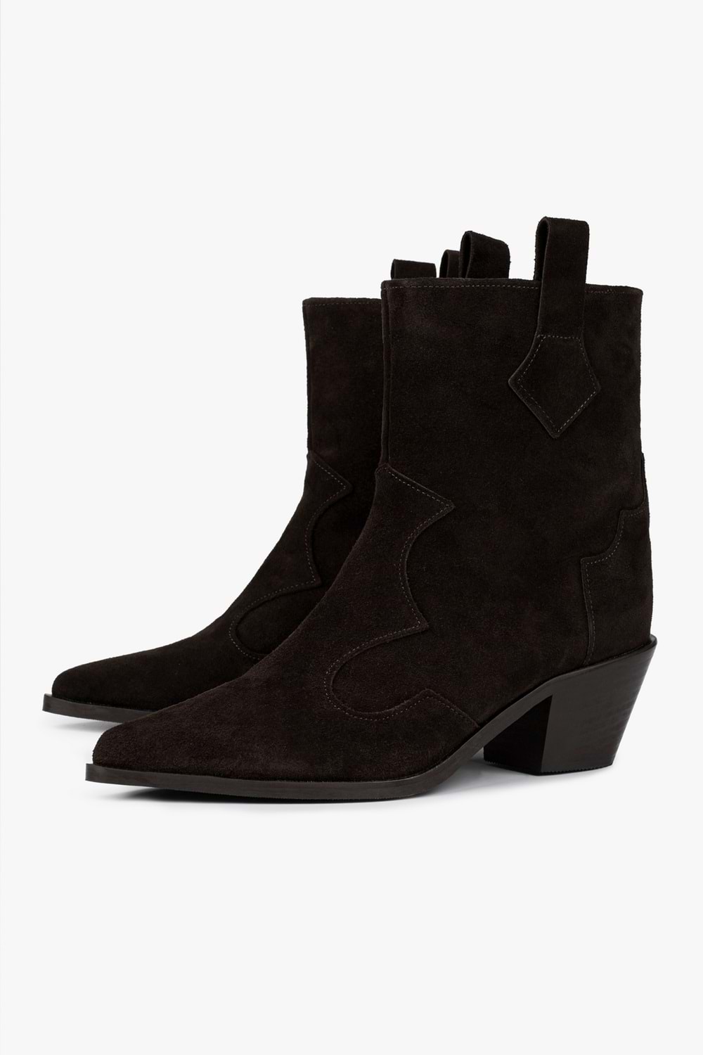 Kadın Maven Acı Kahve Hakiki Süet Deri Kovboy Bot