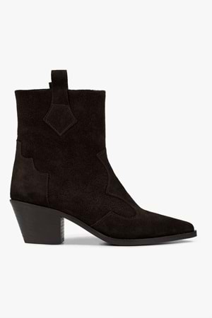 Kadın Maven Acı Kahve Hakiki Süet Deri Kovboy Bot