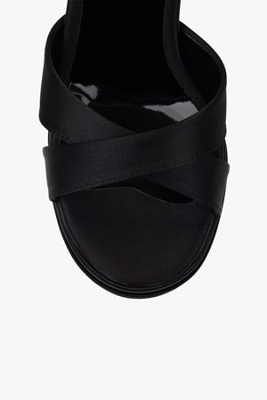 Kadın Eliva Siyah Saten Platform Topuklu Ayakkabı