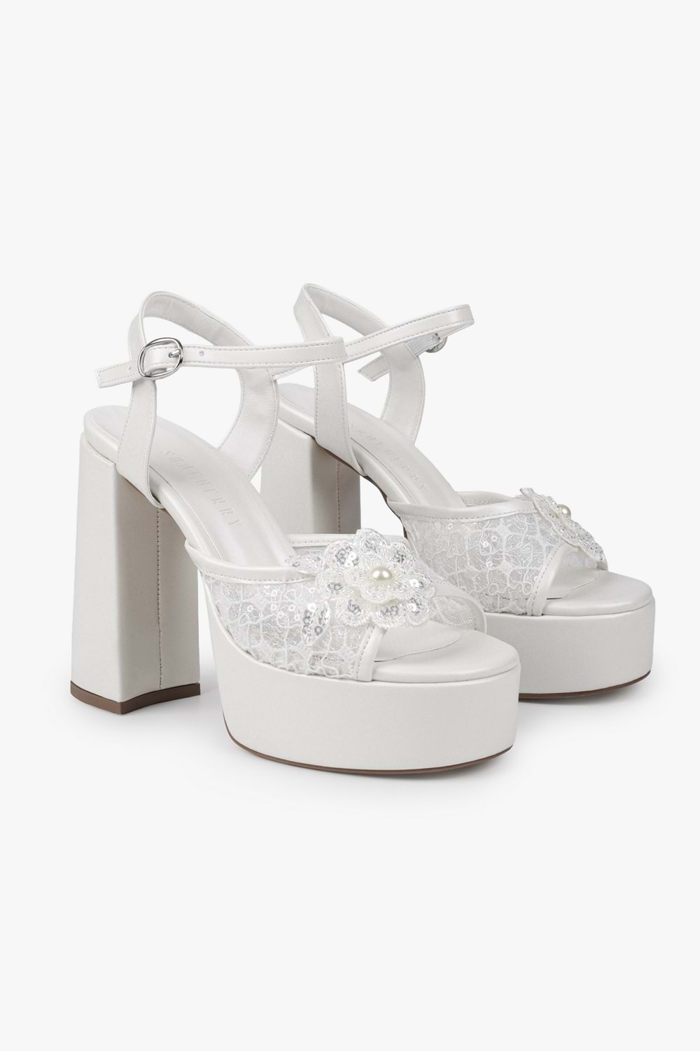 Kadın Flories Sedef Cilt Platform Topuklu Ayakkabı