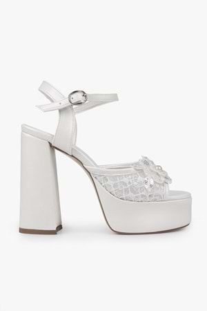 Kadın Flories Sedef Cilt Platform Topuklu Ayakkabı